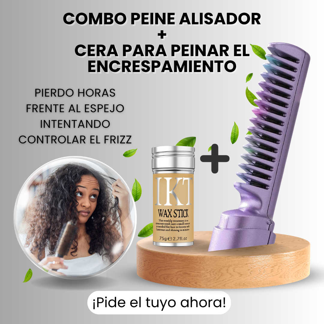 Combo Especial Peine Alisador + Cera Antiencrespamiento