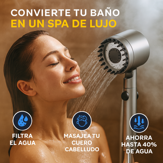 🚿 Cabezal de Ducha Spa Purificadora - Filtrado y Ahorro💧