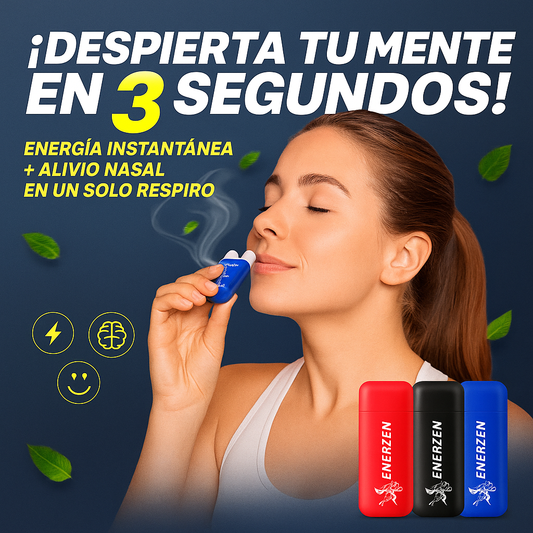 Enerzen-Inhalador Nasal Refrescante NATURAL 🍃 Alivia Dolores y Mantiene el Foco.