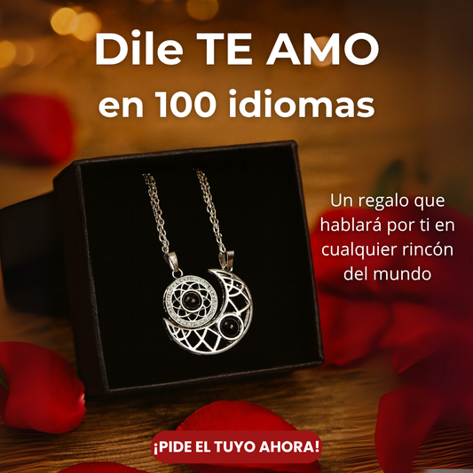 Collar Sol y Luna Proyección “Tu amor en 100 idiomas”