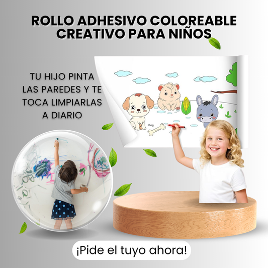 Rollo Adhesivo Coloreable Creativo para Niños